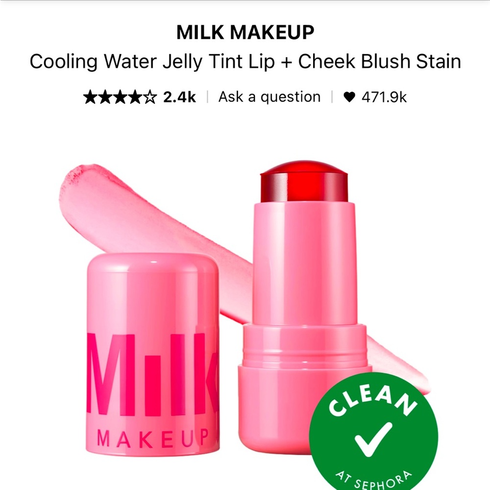 NEW Milk - Cooling Water Jelly Tint Lip + Cheek Blush Stain Chill 5g